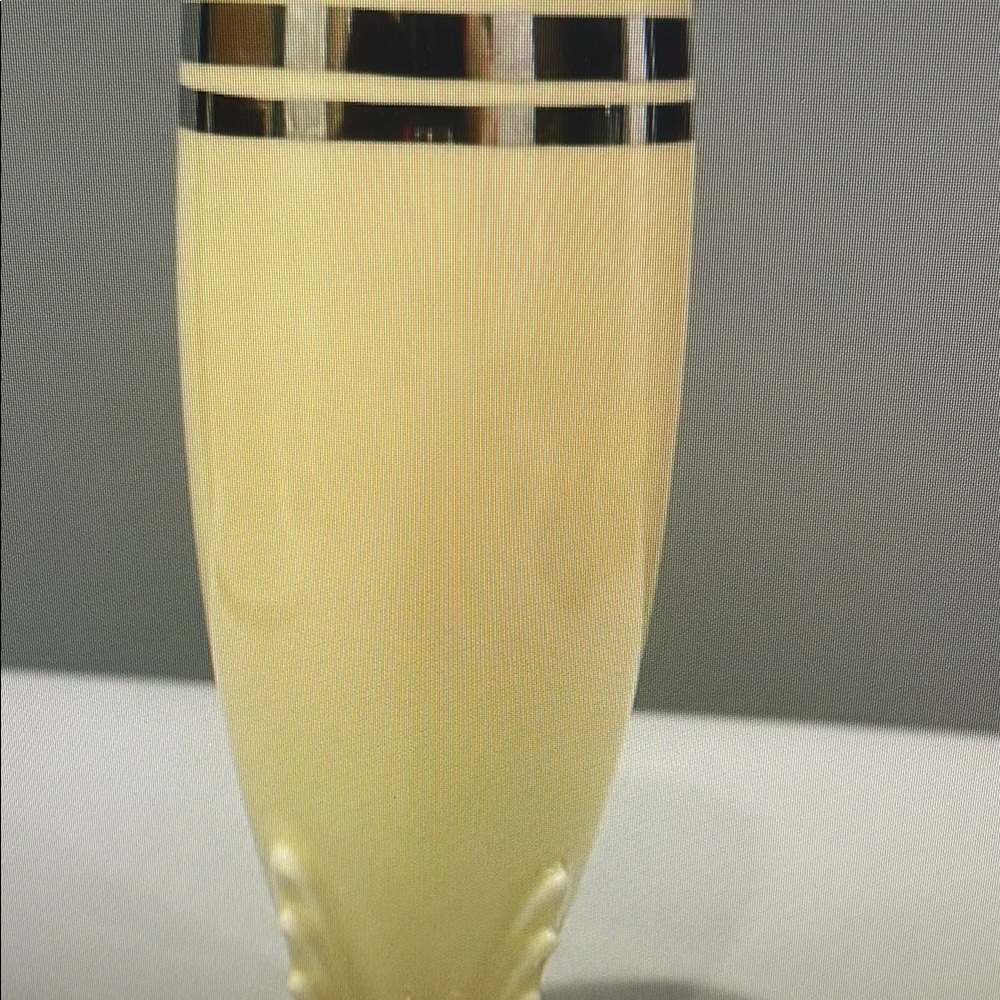 Elegant Cream Vase with Silver Accents